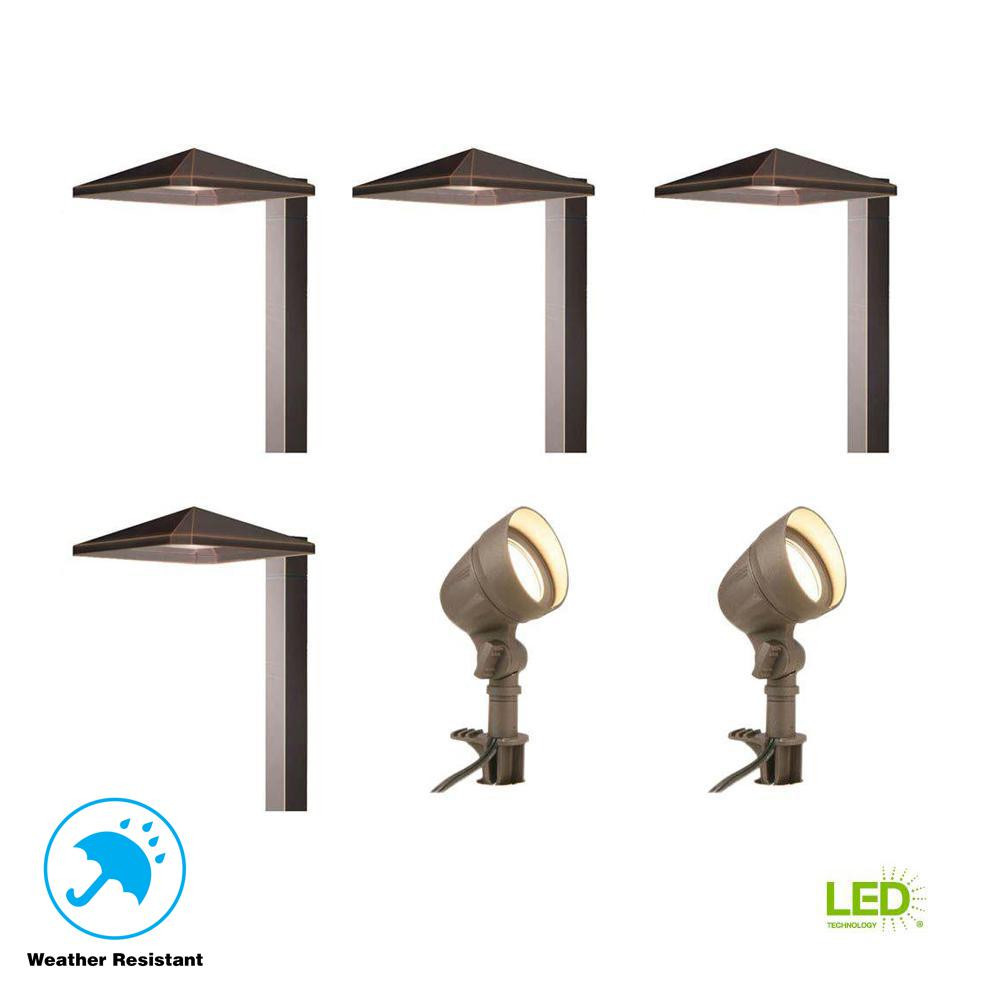 Led Low Voltage Landscape Lighting
 Hampton Bay Low Voltage Bronze Outdoor Integrated LED