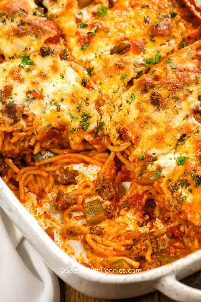 Leftover Spaghetti Bake
 Baked Spaghetti Casserole Easy To Make Spend With Pennies