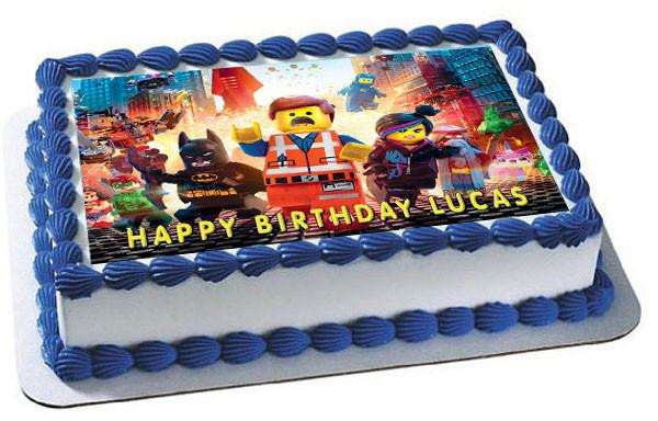 Lego Birthday Cake Topper
 LEGO MOVIE Edible Birthday Cake OR Cupcake Topper – Edible
