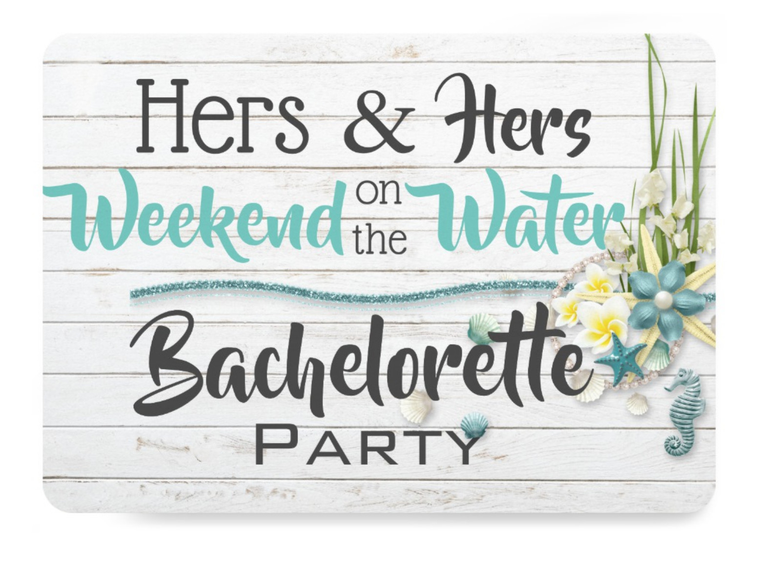 Lesbian Bachelorette Party Ideas
 Hers & Hers "Water" Bachelorette Party Invitation