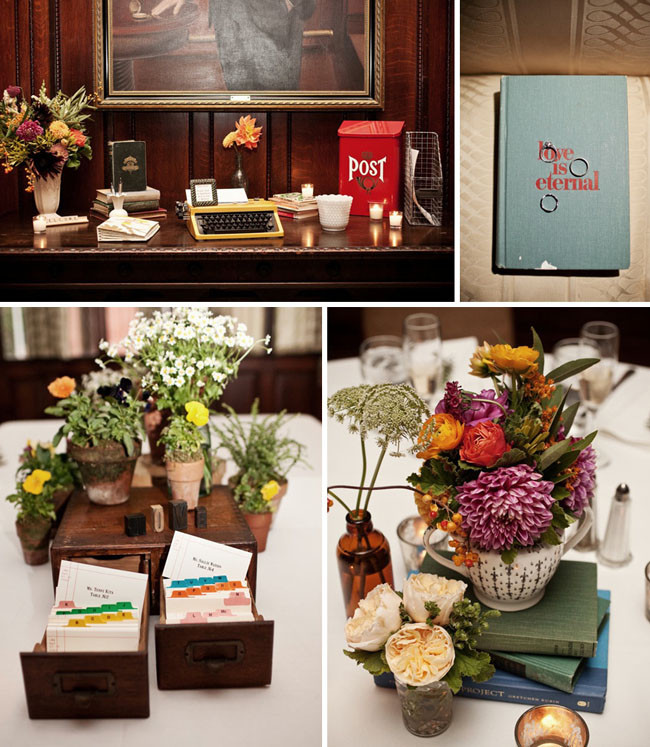 Library Themed Wedding
 Greer Loves Library Wedding Ideas Centerpieces & Guestbooks