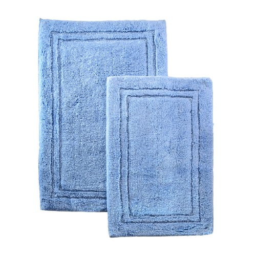 Light Blue Bathroom Rugs
 Superior 2 Piece Cotton Non Skid Bath Rug Set Light Blue