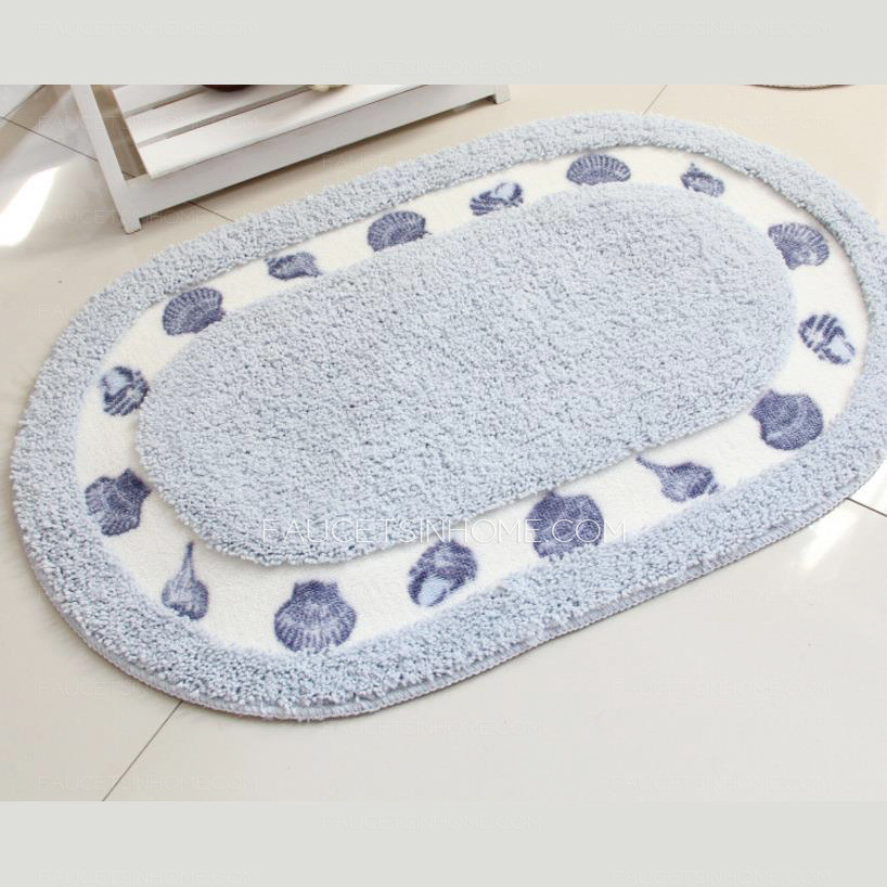 Light Blue Bathroom Rugs
 Natural Light Blue Polyester 20 31 5 Inch Oval Shaped