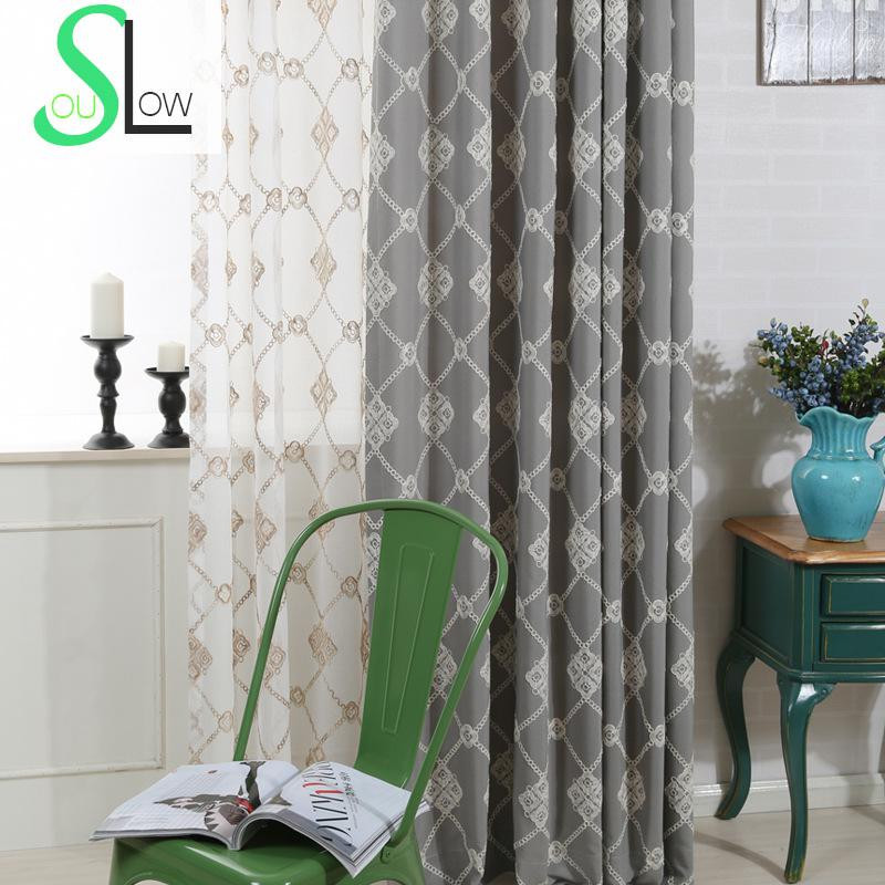 Light Blue Curtains Living Room
 Slow Soul Modern Cotton Curtain French Window Gray Light
