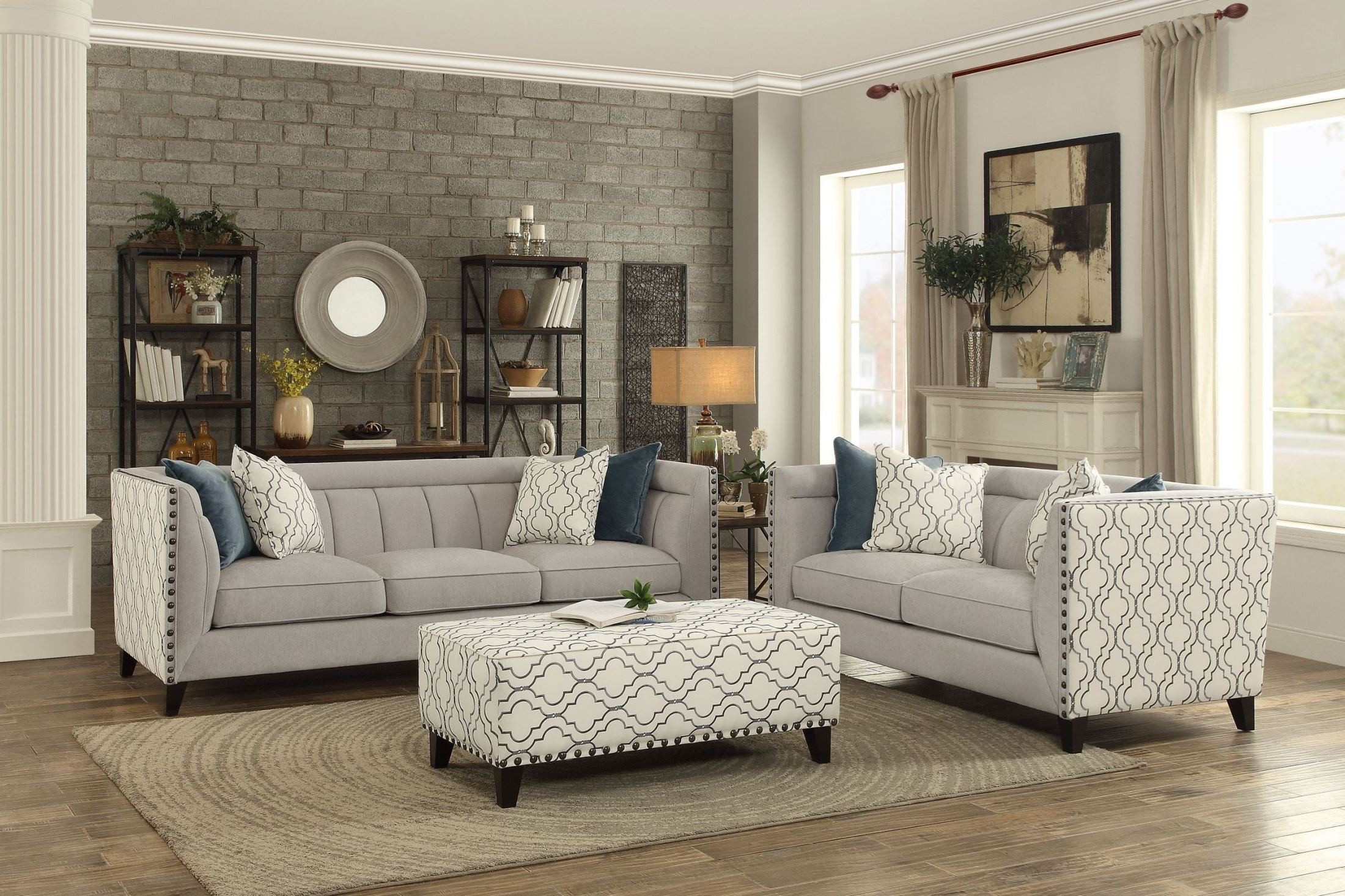 Light Grey Living Room
 Temptation Light Grey Living Room Set from Homelegance