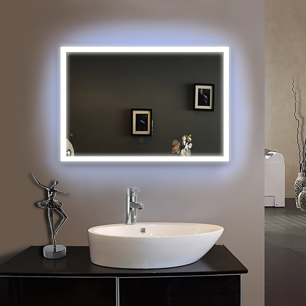 Lighted Mirrors For Bathroom
 90 240V 50X70cm bath mirror Frame led illuminated framed