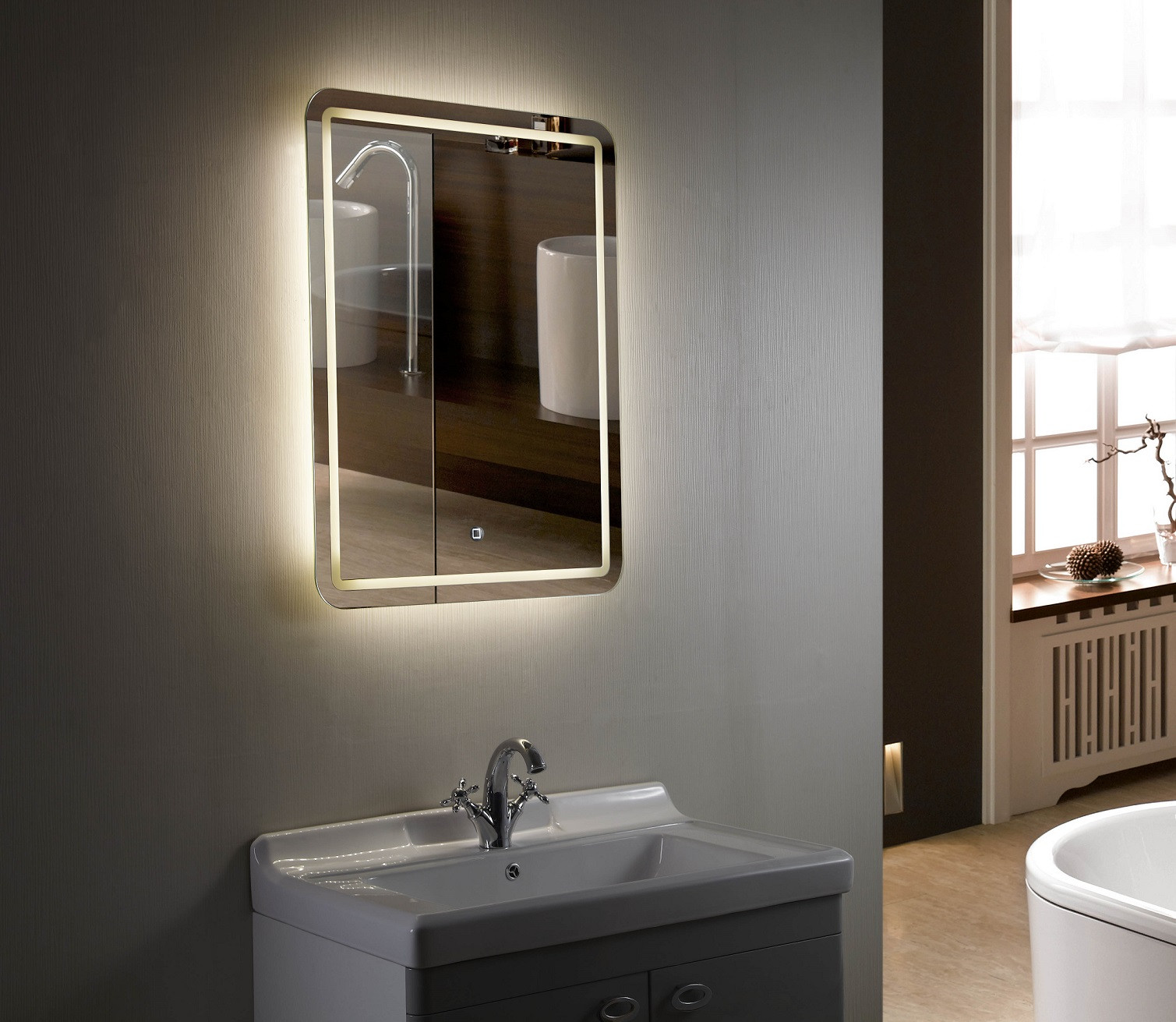 Lighted Mirrors For Bathroom
 Backlit Mirror LED Bathroom Mirror Bellagio
