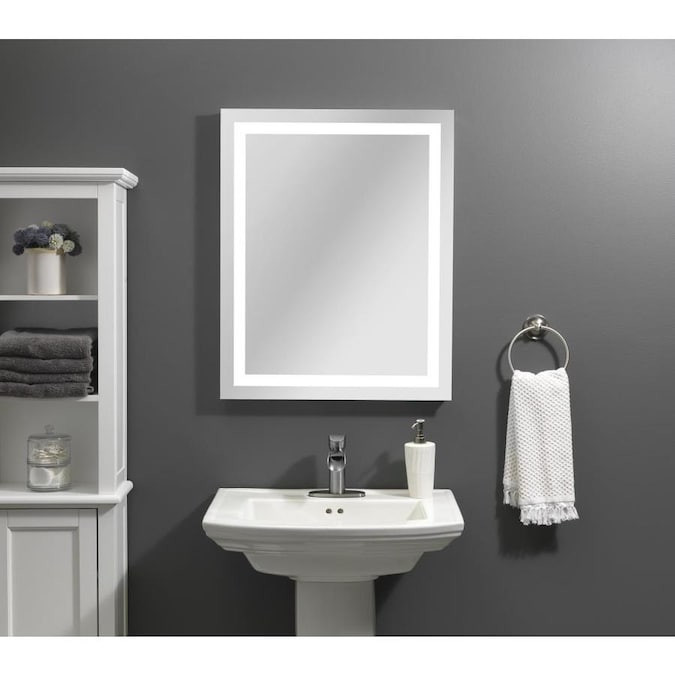 Lighted Mirrors For Bathroom
 Home2O Helena 24 in LED Lit Mirror Rectangular Frameless