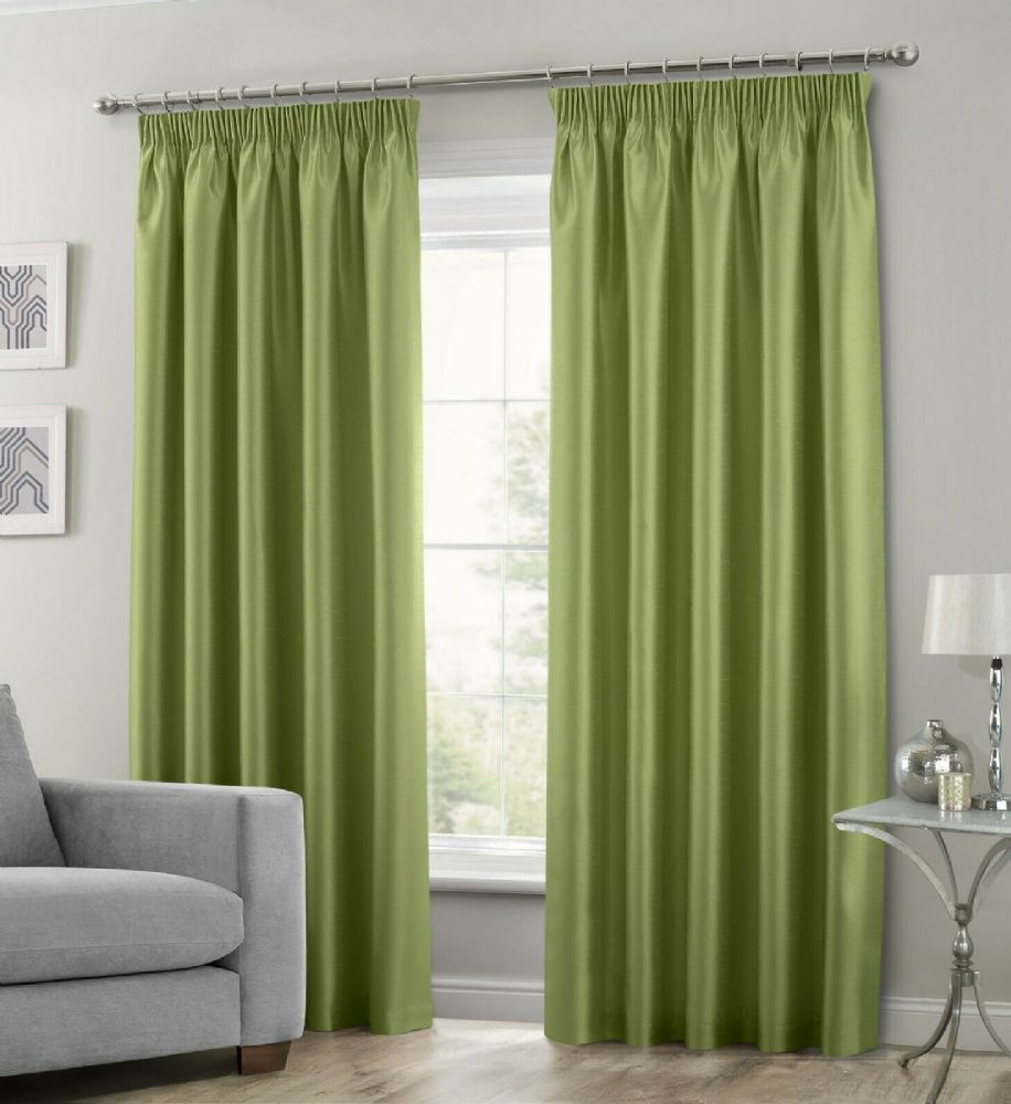 Lime Green Kitchen Curtains
 LIME GREEN COLOUR STYLISH FAUX SILK FULLY LINED PAIR OF