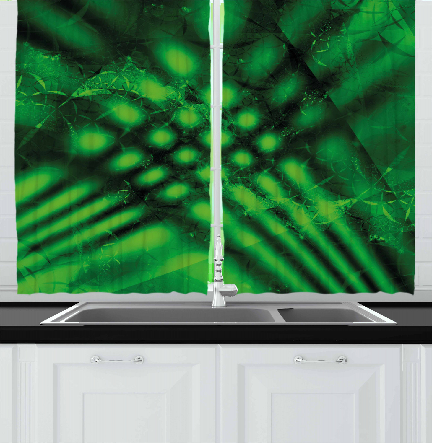 Lime Green Kitchen Curtains
 Lime Green Kitchen Curtains 2 Panel Set Window Drapes 55