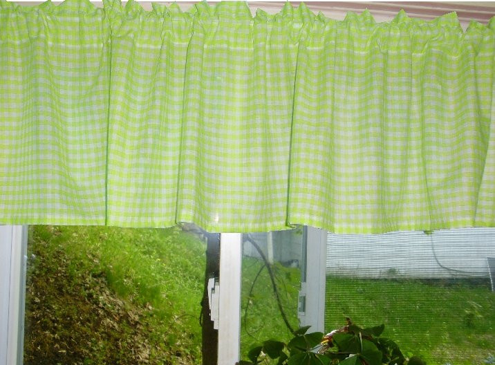 Lime Green Kitchen Curtains
 Lime Green Gingham Kitchen Café Curtain unlined or with