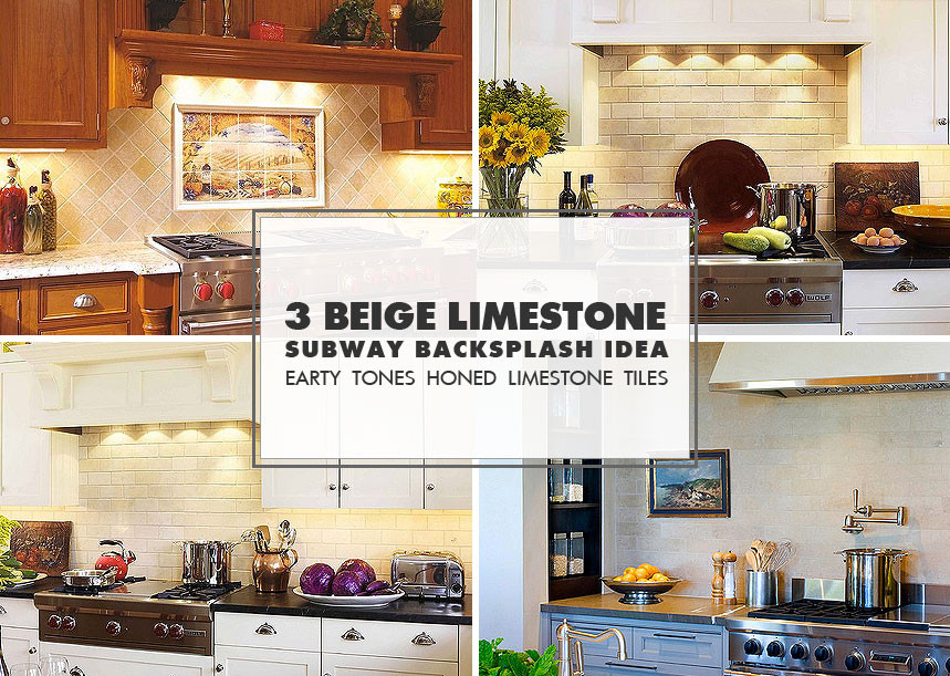 Limestone Kitchen Backsplash
 3 BEIGE LIMESTONE SUBWAY KITCHEN BACKSPLASH IDEA