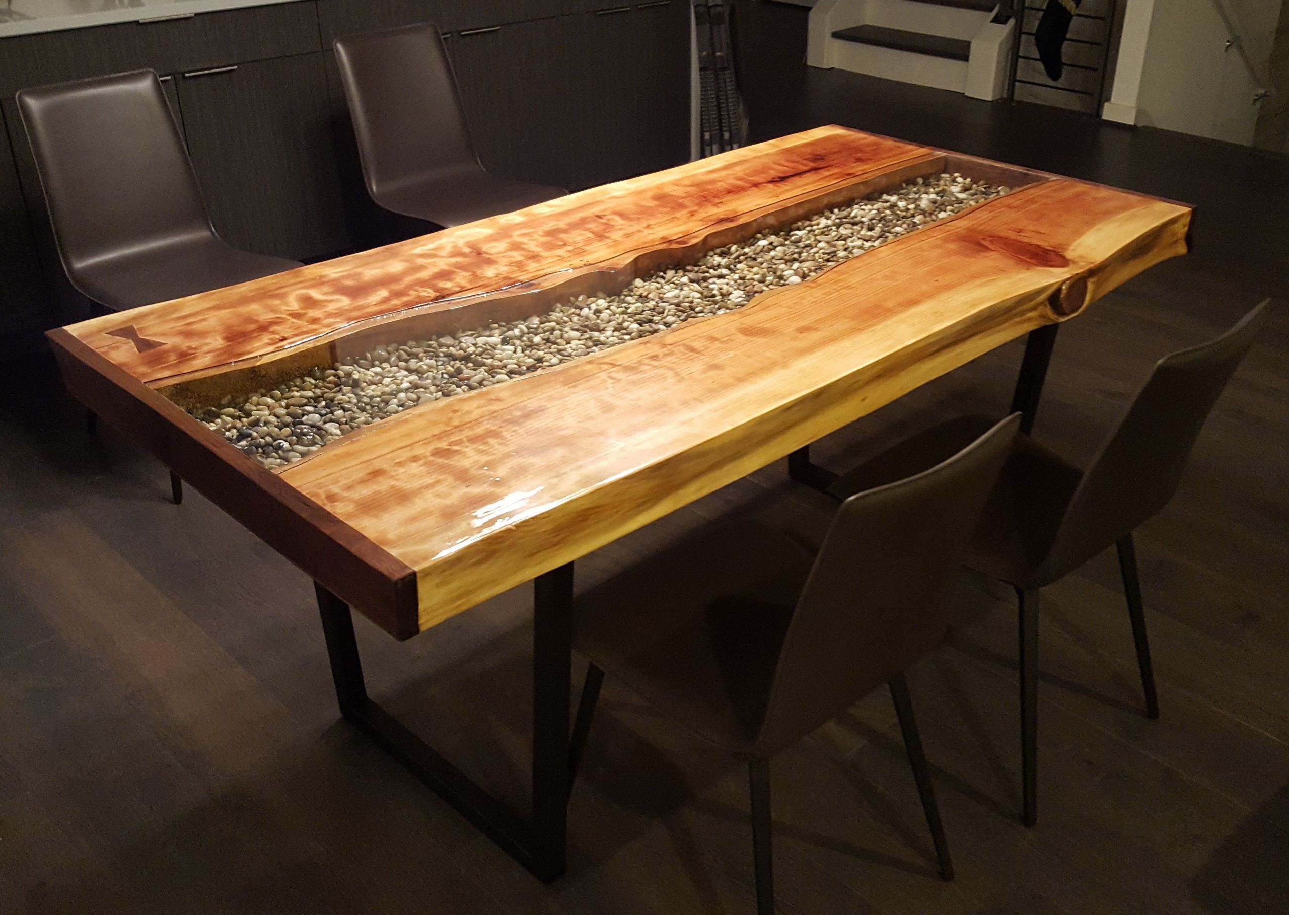 Living Edge Table
 Hand Crafted Live Edge Redwood River Table by Imperial