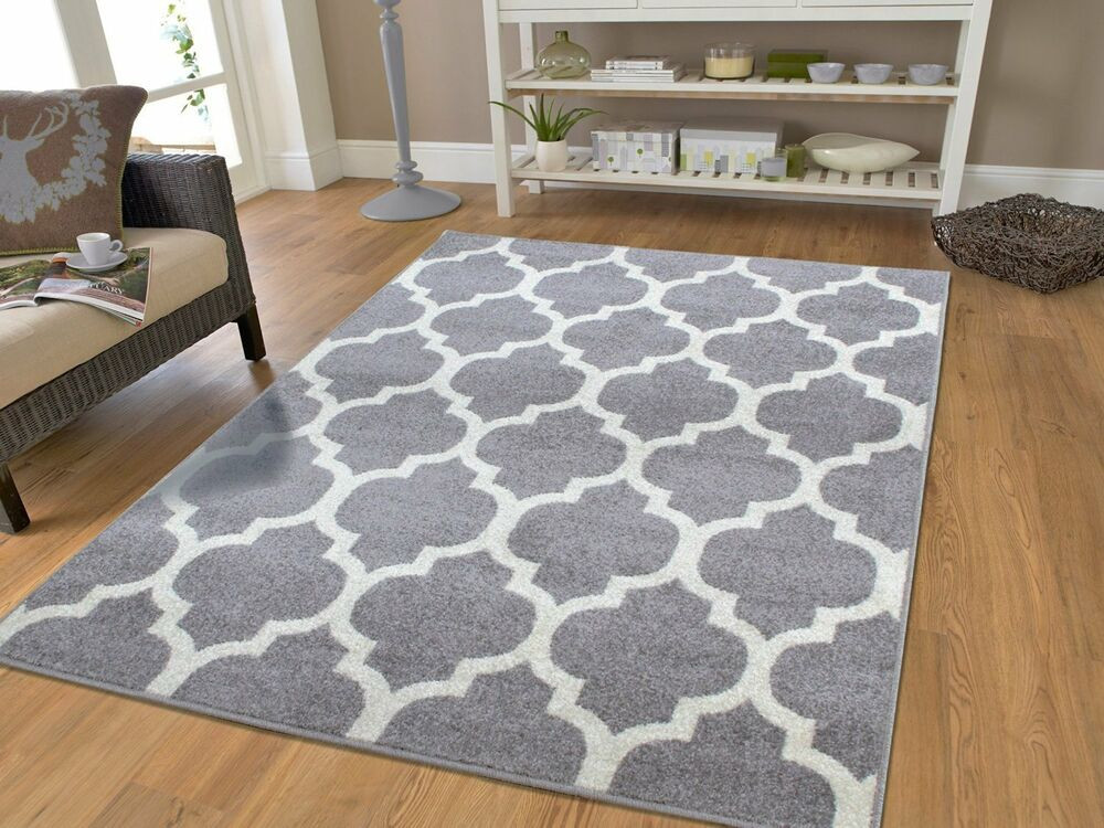 Living Room Area Rugs 8X10
 New Gray Rugs Moroccan Trellis Area Rugs Grey Carpet 5 x 7