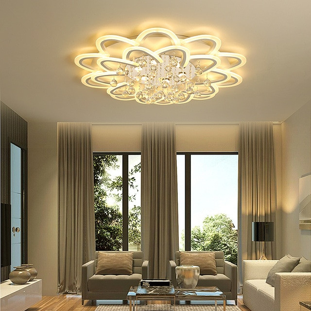 Living Room Ceiling Light Fixtures
 Led crystal ceiling lamp For Living room Bedroom Kitchen