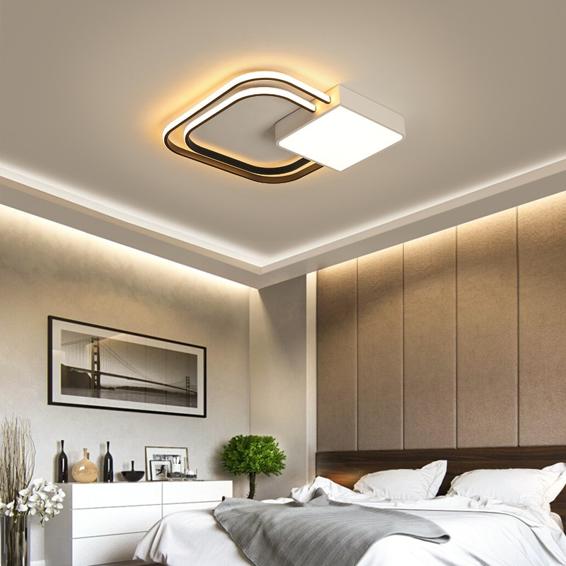 Living Room Ceiling Light Fixtures
 New Black white Modern Led Ceiling Lights For living room