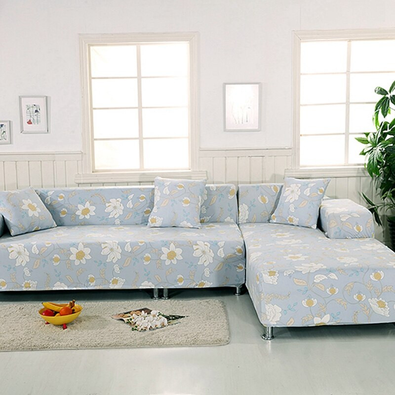 Living Room Chair Covers
 Flowers Sectional Sofa Slipcovers For Living Room 2PCS