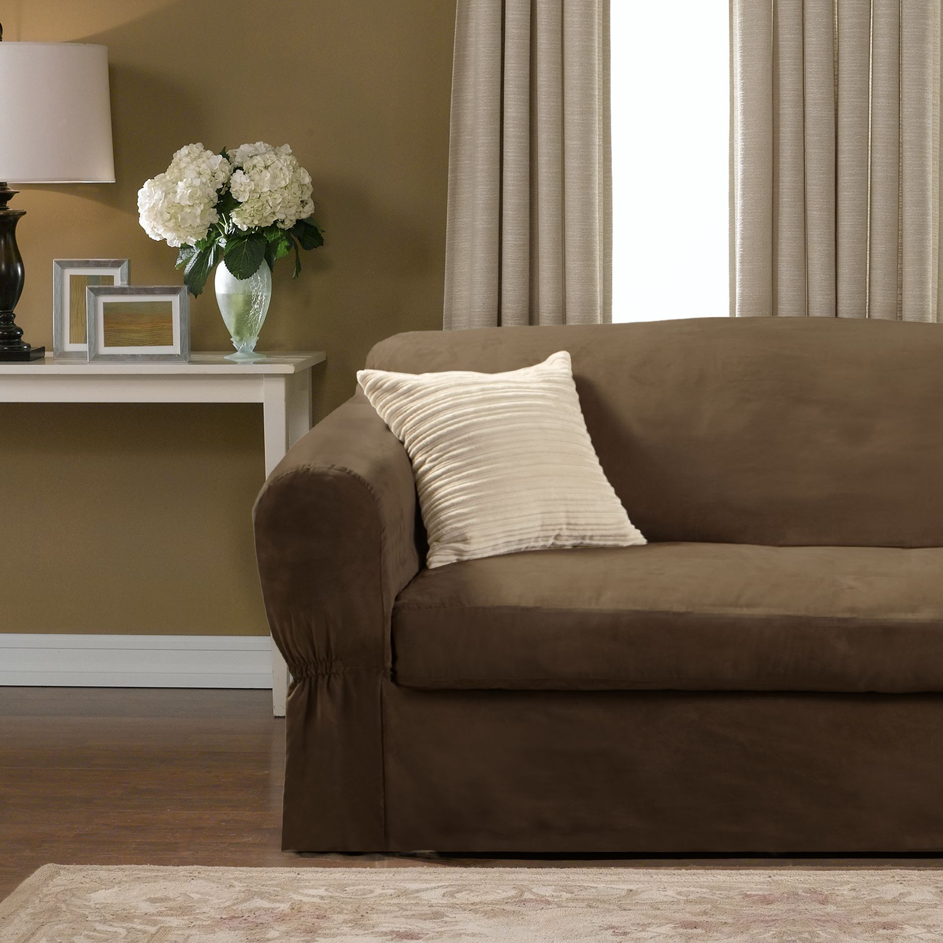 Living Room Chair Covers
 The Living Room Collection Suede 2 Piece Sofa Slipcover