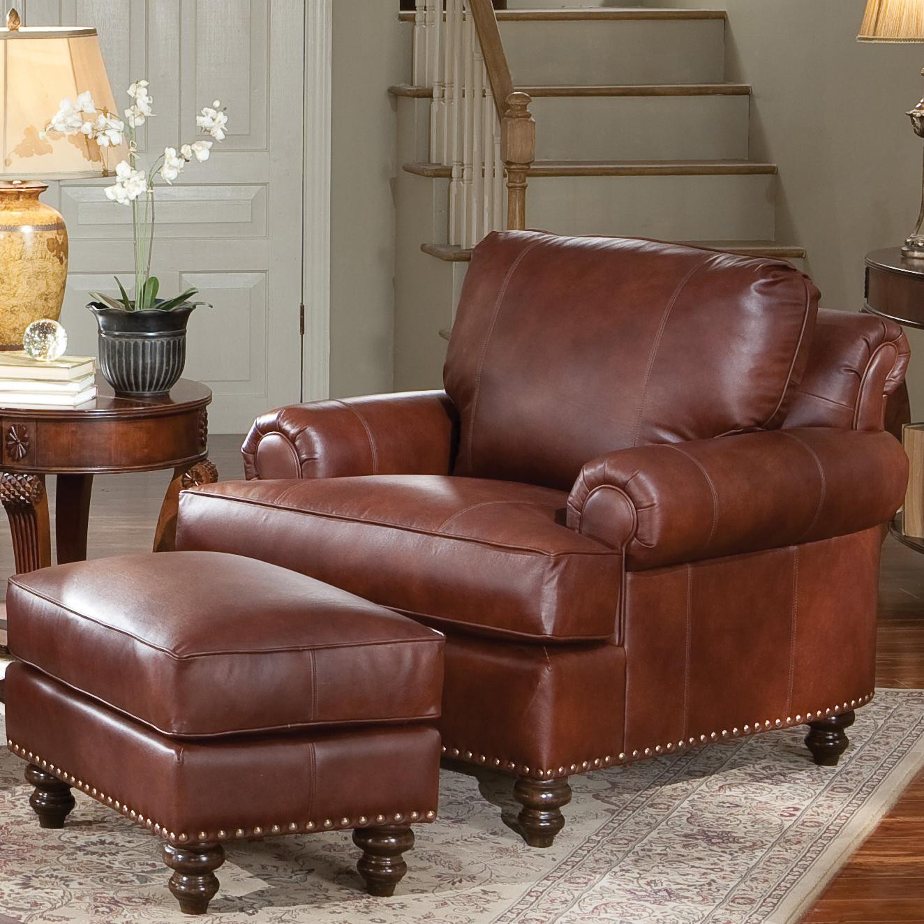 Living Room Chairs With Ottoman
 Furniture Alluring Leather Chair And Ottoman For Cozy