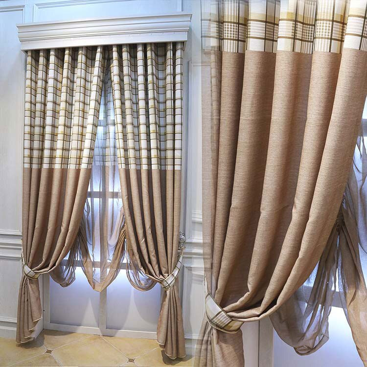 Living Room Country Curtains
 Simple striped cotton plaid curtains living room bedroom