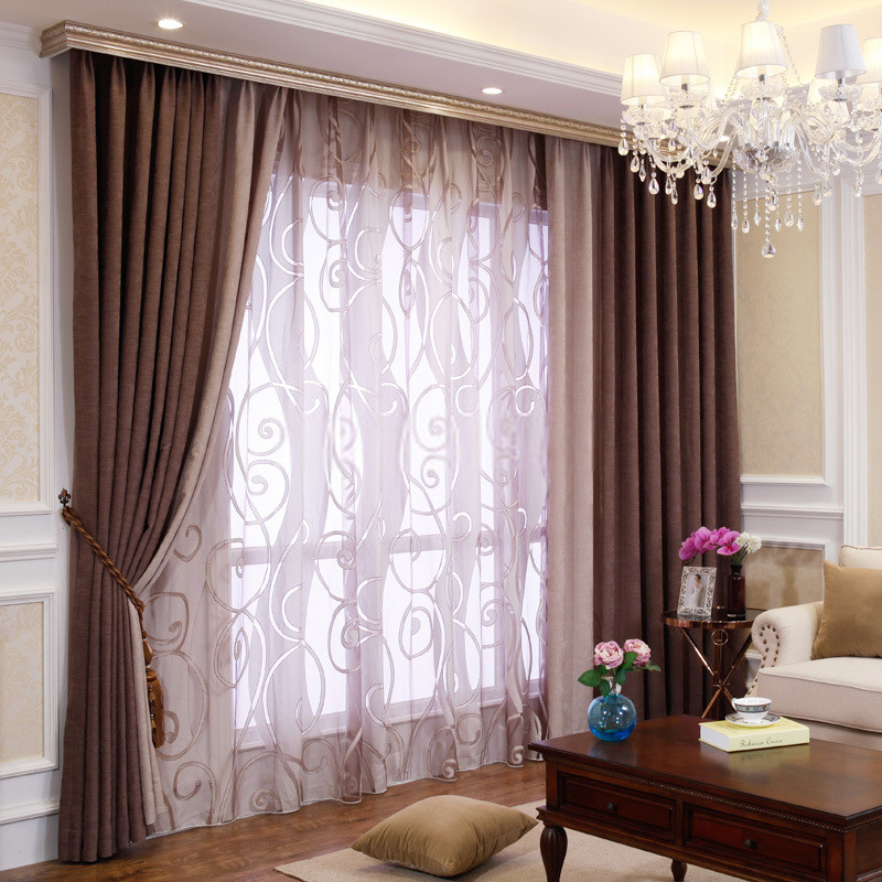 Living Room Curtain
 Bedroom or Living Room Chenille Blackout curtains drapes