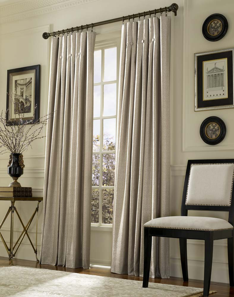Living Room Curtain Rods
 Inverted Pleat Drapes That Will Smarten Your Window