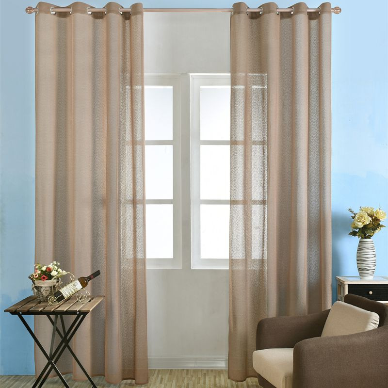 Living Room Curtain Rods
 Solid Color Window Curtains Lace Living Room Rod Pocket