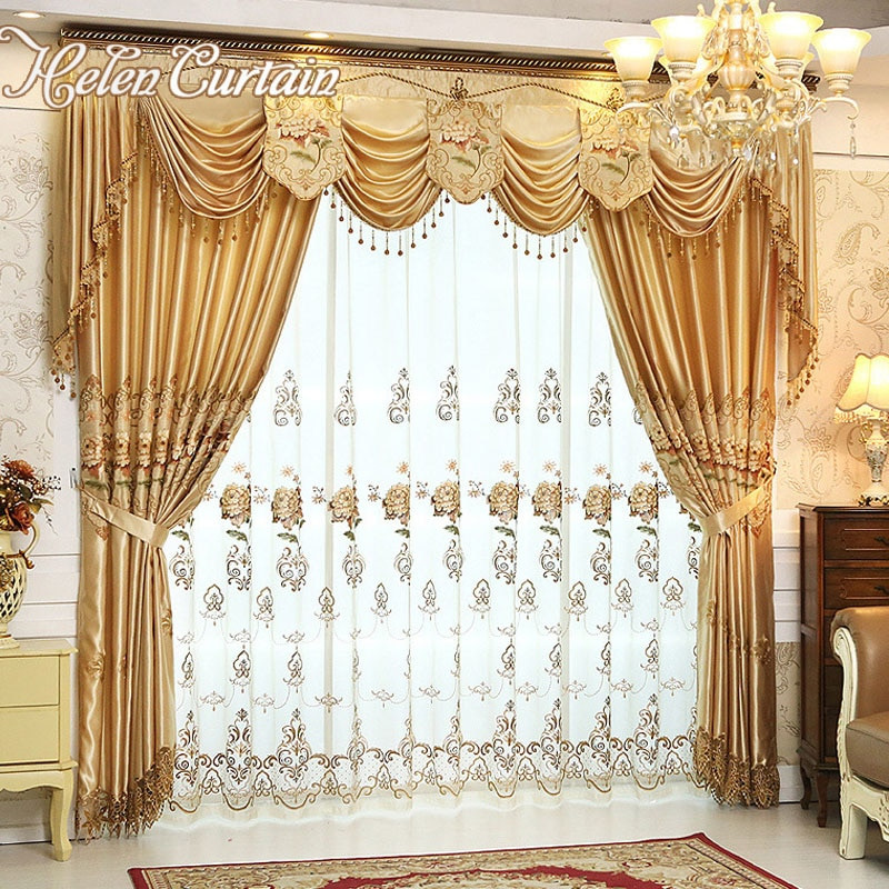 Living Room Curtain Sets
 Set Helen Curtain Luxury Curtains For living Room With
