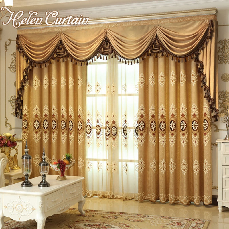 Living Room Curtain Sets
 Helen Curtain Set Luxury European Style Embroidered