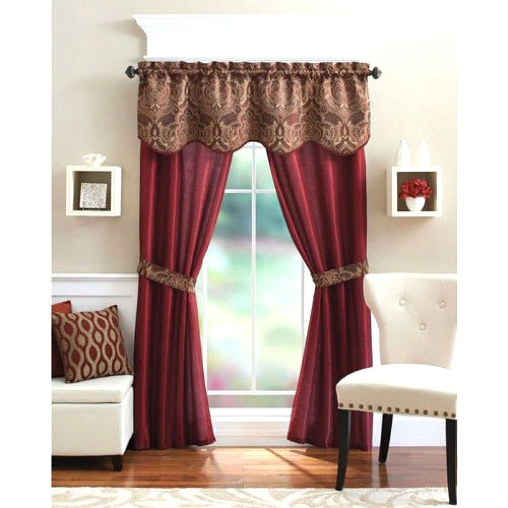 Living Room Curtain Sets
 5 Piece Curtain Panel Set Elegant Red Curtains Home Living