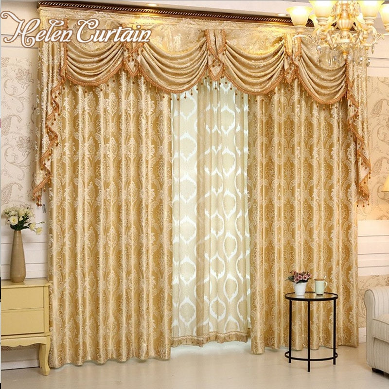 Living Room Curtain Sets
 Helen Curtain Luxury Europe Style Curtains With Valance