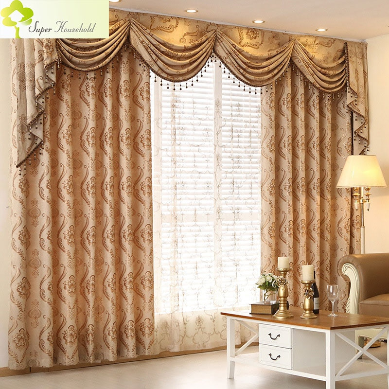 Living Room Curtains With Valances
 European Curtains for Living Room Jacquard Curtains for