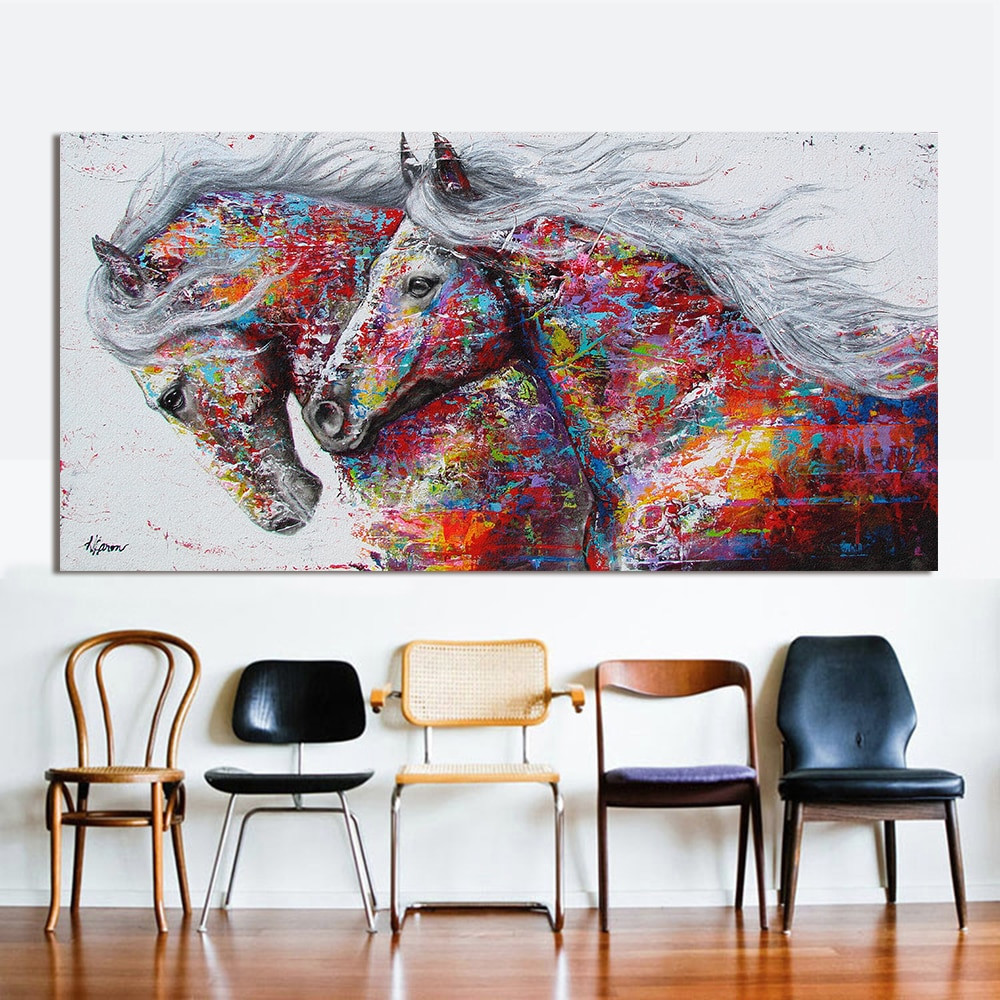 Living Room Wall Paintings
 HDARTISAN Wall Art Picture Canvas Oil Painting Animal