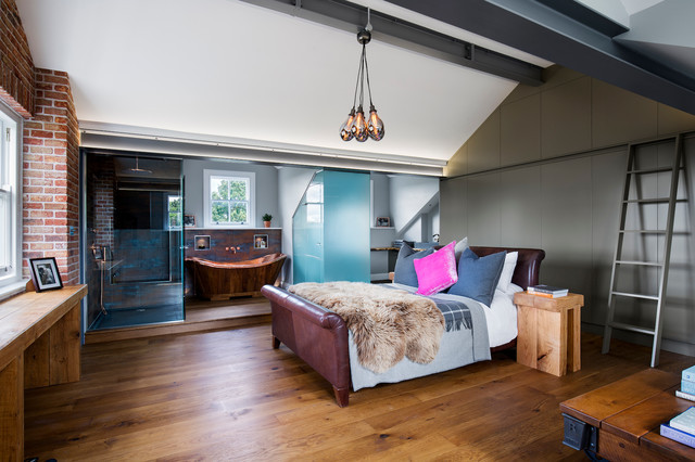 Loft Master Bedroom
 Contemporary Master Bedroom Suite in loft space