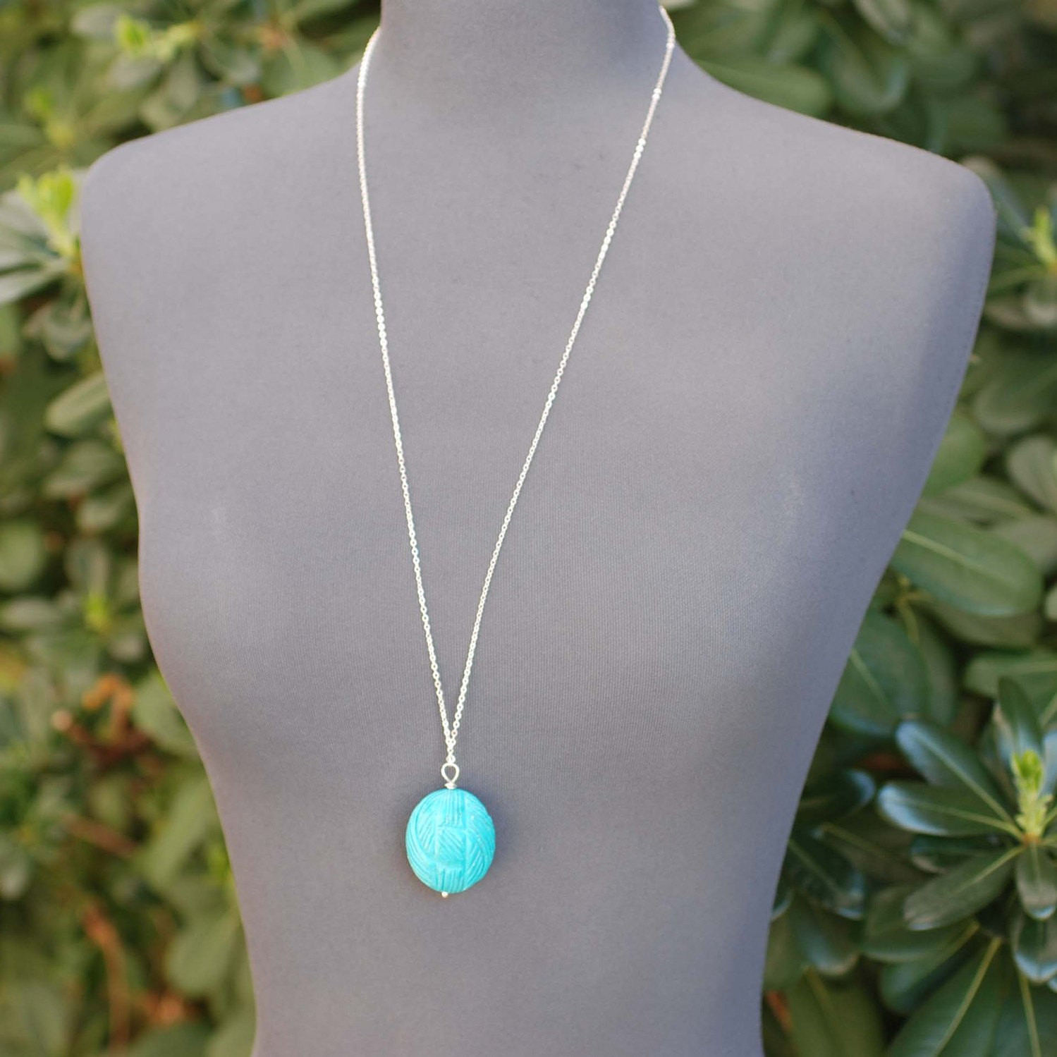 Long Pendant Necklaces
 Long Turquoise Necklace Pendant Necklace Sterling Silver