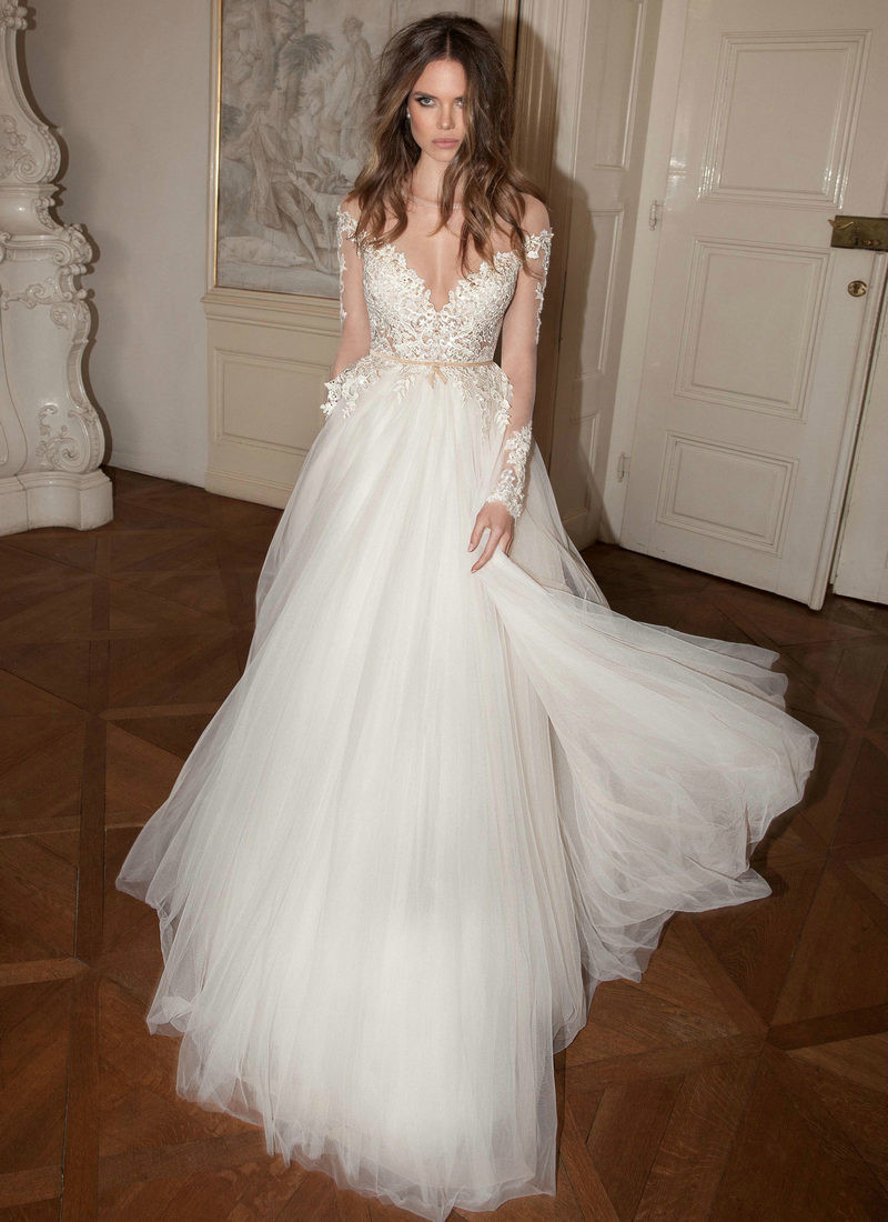 Long Sleeve Backless Wedding Dress
 Aliexpress Buy Elegant Long Sleeve Applique Lace