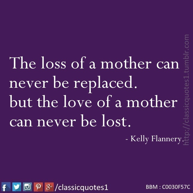 Loss Of A Mother Quotes
 Classic quotes The loss of a mother can never be replaced