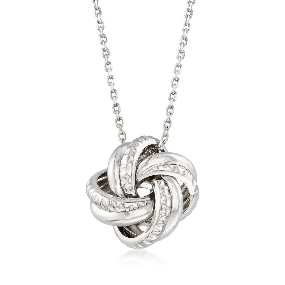 Love Knot Necklace
 Italian Sterling Silver Love Knot Pendant Necklace 18
