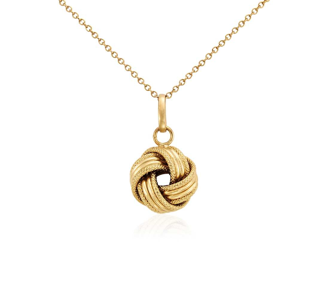 Love Knot Necklace
 Grande Love Knot Pendant in 14k Yellow Gold
