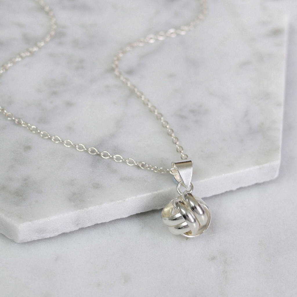 Love Knot Necklace
 sterling silver love knot necklace by mia belle