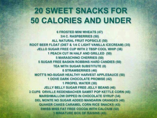 Low Calorie Desserts Under 50 Calories
 Snacks under 50 Calories Grocery Shopping Lists