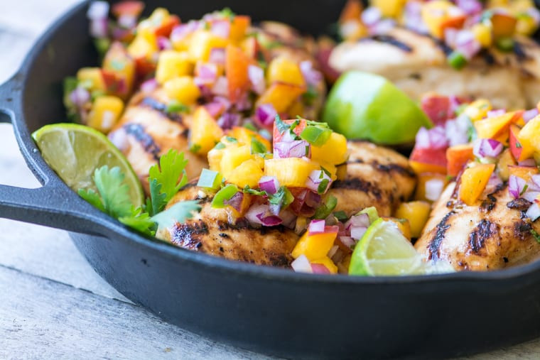 Low Calorie Grilled Chicken Recipes
 Grilled Chicken with Peach Jalapeño Salsa