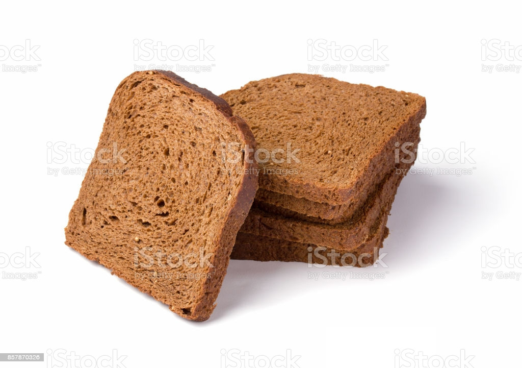 Low Calorie White Bread
 Pile Brown Bread Toast Isolated Over White Lowcalorie