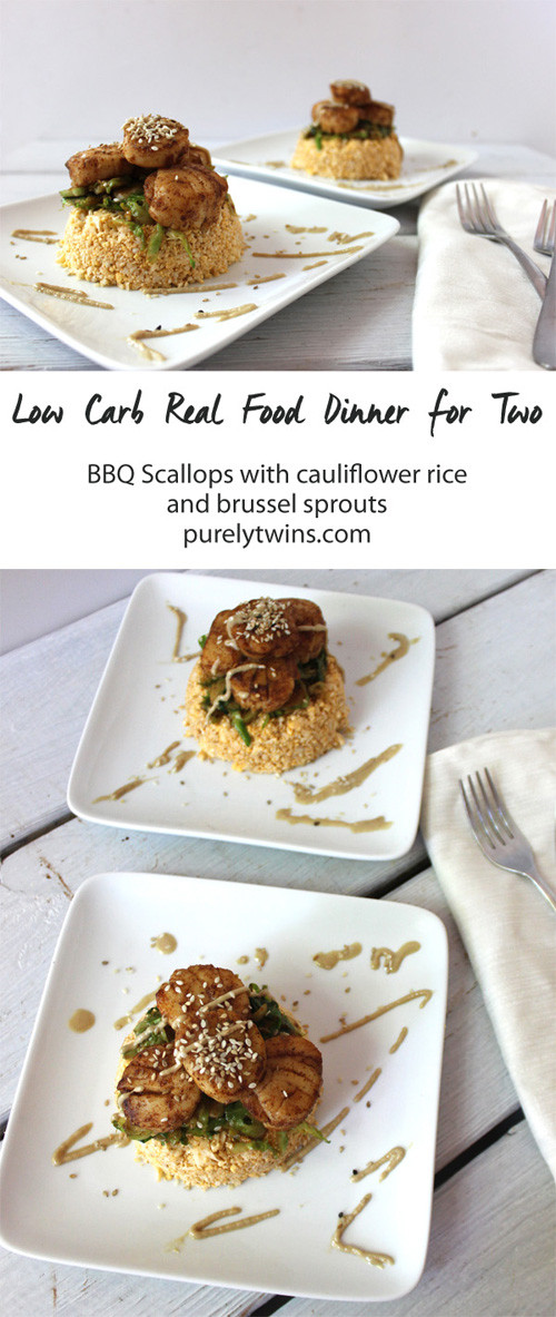 Low Carb Dinners For Two
 Bbq scallops with raw cauliflower rice Low carb dinner