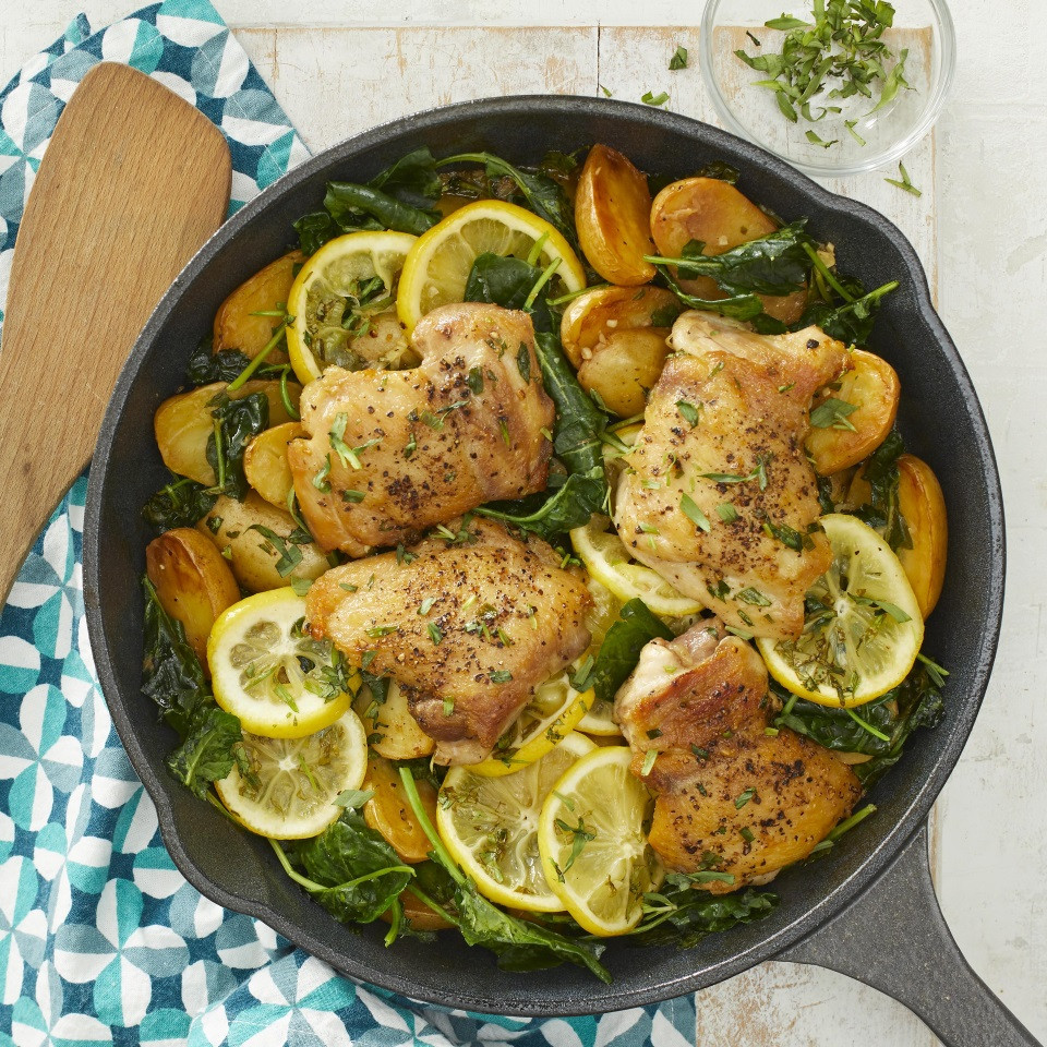 Low Cholesterol Chicken Recipes
 Skillet Lemon Chicken & Potatoes with Kale Recipe