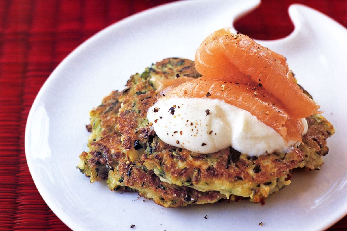 Low Fat Salmon Recipes
 Zucchini fritters with sour cream and smoked salmon