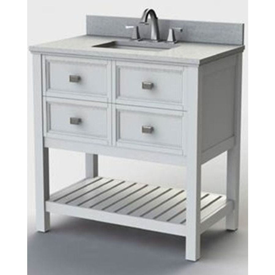 Lowes Bathroom Vanity 36 Inch
 Style Selections Canterbury White Single Sink Poplar