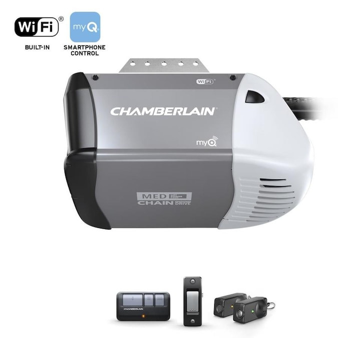 Lowes Chamberlain Garage Door Openers
 Chamberlain 0 5 HP myQ Smart Chain Drive Garage Door