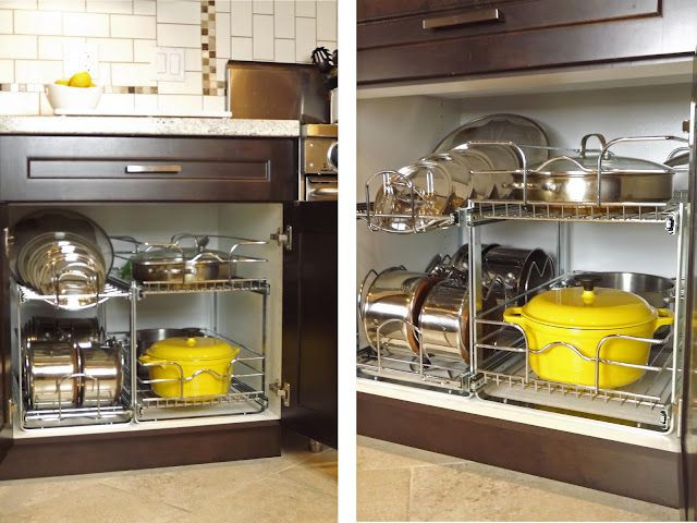 Lowes Kitchen Organization
 Pot and pan storage Pulls out all the way for easy access