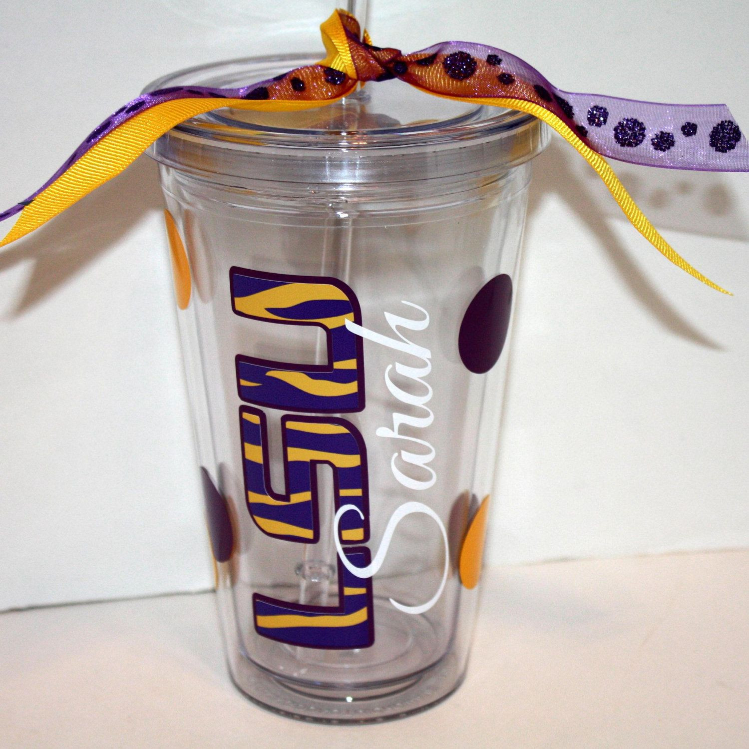 Lsu Graduation Gift Ideas
 Personalized 16 oz Acrylic Tumbler with straw College